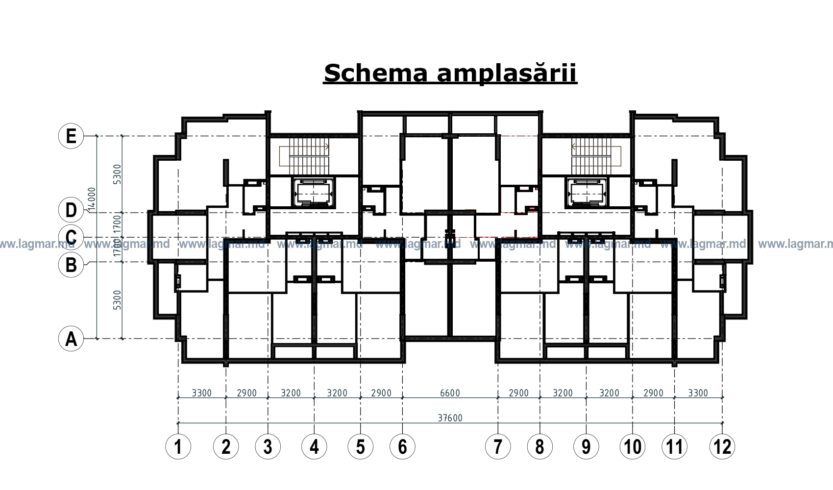 Plan bloc Florilor et. 1